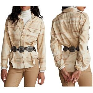 NWT|Polo Ralph Lauren Southwestern Twill Geometric Print Top, MEDIUM